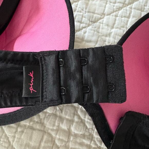 VICTORIA'S SECRET PINK Super Push-Up Bra Black Sz34D D75 Intimates Full Coverage - Picture 3 of 11